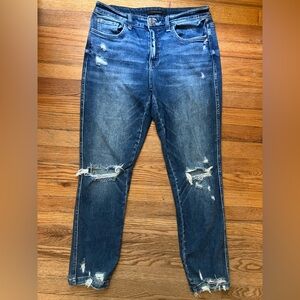 Flying Monkey Dark Blue Distressed Skinny Jeans